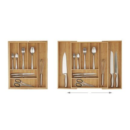 Boîte à couverts extensible en bambou