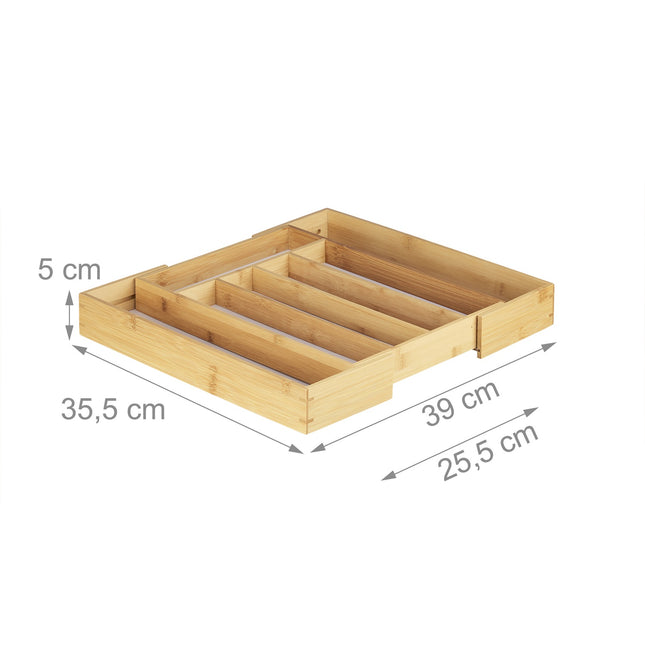 Besteckkasten Bambus 40 cm ausziehbar