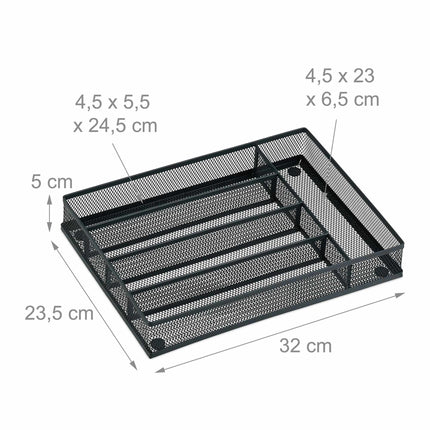 Cutlery tray for metal boxes