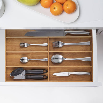 Cutlery tray in bamboo 7 compartments