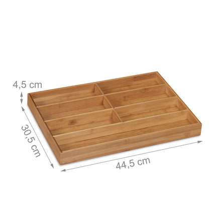 Cutlery tray in bamboo 7 compartments