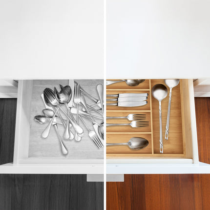 Range-couverts en bambou avec 5 compartiments