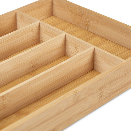 Range-couverts en bambou avec 5 compartiments