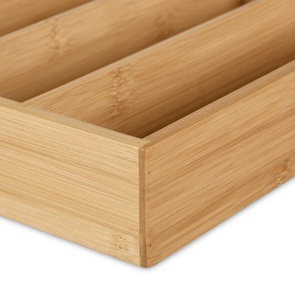Range-couverts en bambou avec 5 compartiments