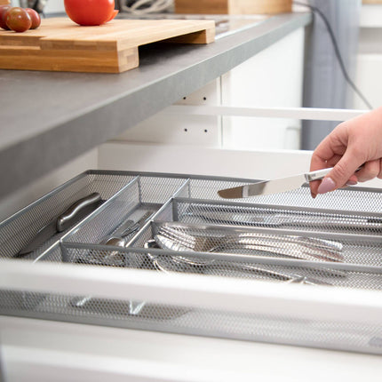 Cutlery tray in metal mesh L