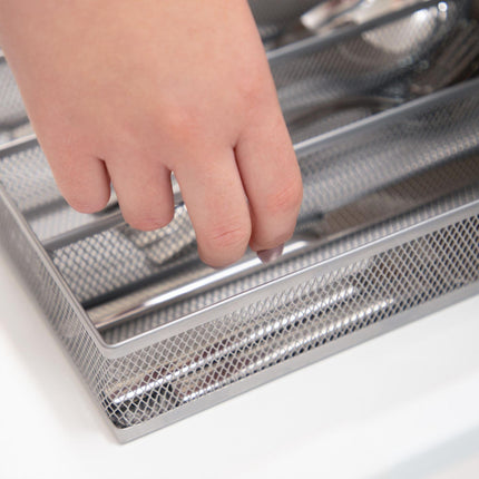 Cutlery tray in metal mesh L