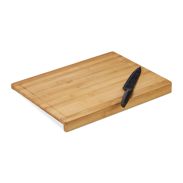 Cutting board with bent edge