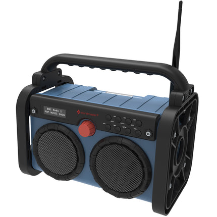 DAB85BL Stereo DAB+/UKW Bau-/Gartenradio mit Bluetooth®, LED-Beleuchtung &amp; Li-Ion-Akku