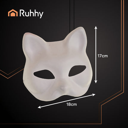 Katzenmasken zum Basteln, 10er Set zum Bemalen und Basteln