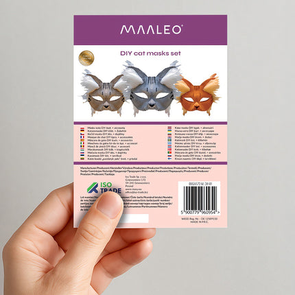 DIY Katzenmasken-Set, 6 Stück mit Zubehör
