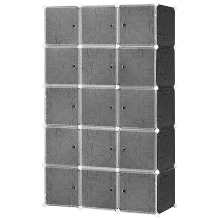 Modulares Kleiderschranksystem mit 11 Würfeln, schwarz