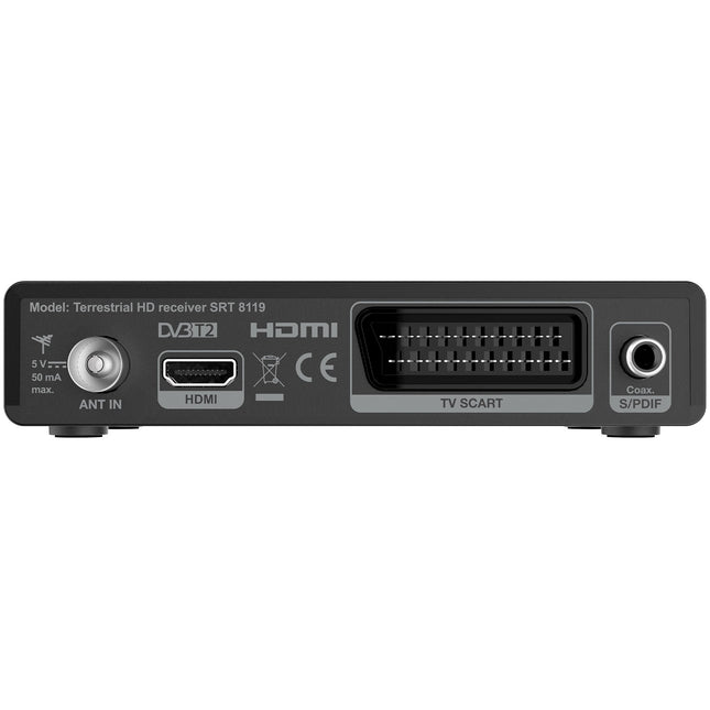 DVB-T2 HD Receiver, Free-To-Air, USB-Aufnahme, Schwarz