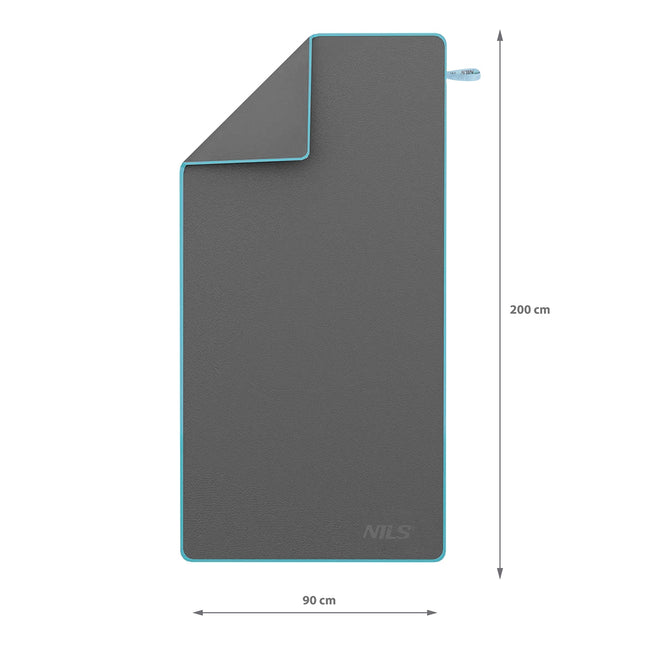 Dark Gray Microfibre Towel, 200x90 cm