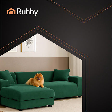 Dark Green Sofa Cover, Stretch Fit 190-230cm