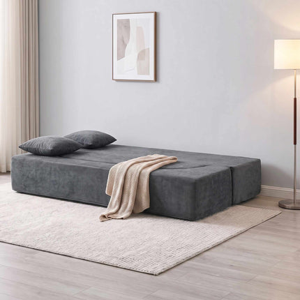 Dark Grey Convertible Sofa Bed – High-Density Foam, Chenille Fabric