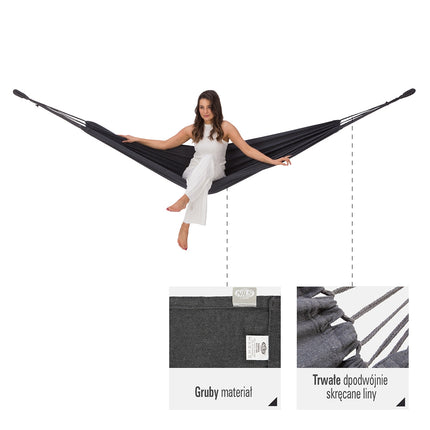 Dark Grey Hammock, 200x100 cm, Outdoor Use