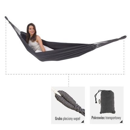 Dark Grey Hammock, 200x100 cm, Outdoor Use