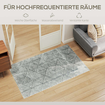 Dunkelgrauer waschbarer Wohnzimmerteppich – 150 x 80 cm