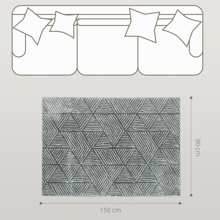 Dunkelgrauer waschbarer Wohnzimmerteppich – 150 x 80 cm