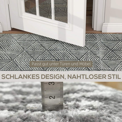 Dunkelgrauer waschbarer Wohnzimmerteppich – 150 x 80 cm