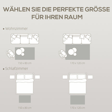 Dunkelgrauer waschbarer Wohnzimmerteppich – 150 x 80 cm
