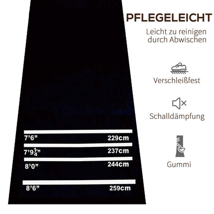 Dart mat, non-slip rubber mat for steel and soft darts