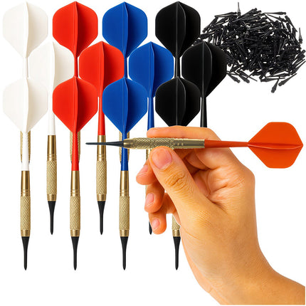 Dartpfeile Set für elektronische Dartscheibe, 12 Stück + 200 Spitzen