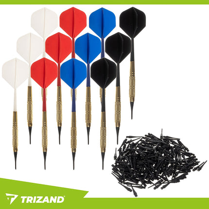 Dartpfeile Set für elektronische Dartscheibe, 12 Stück + 200 Spitzen