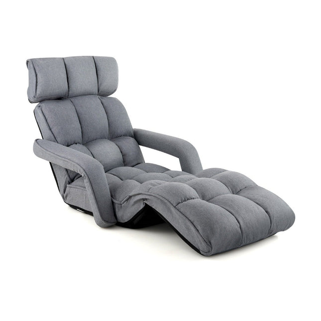 Liegestuhl Klappsofa mit 6 verstellbaren Positionen 72 x 61 x 46,5 cm Grau