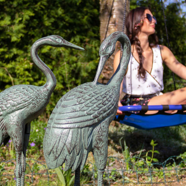 Dekorative Kranichstatue aus Gusseisen