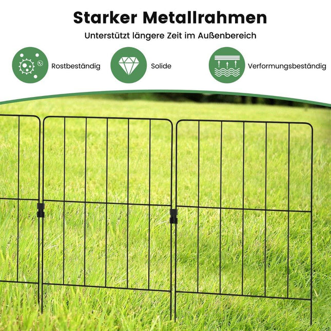 Dekorativer Metallgartenzaun, 25 Stück, rostfrei, 33x61 cm