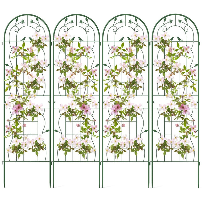 Dekoratives Gartenspalier-Set aus Metall, 180x50 cm, Grün