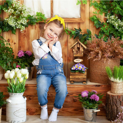 Decorative bird house with flower pot