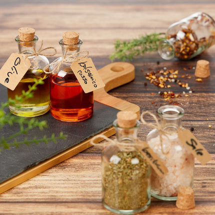 Decorative jars with cork lids
