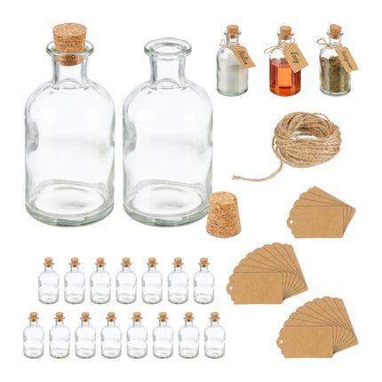 Decorative jars with cork lids