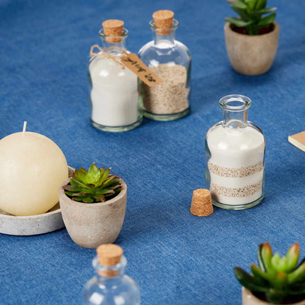 Decorative jars with cork lids
