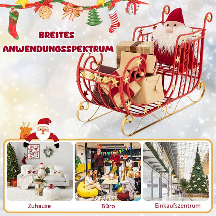 Deko-Schlitten für Weihnachten Metallschlitten Weihnachtsdeko 99 x 36 x 61 cm Rot
