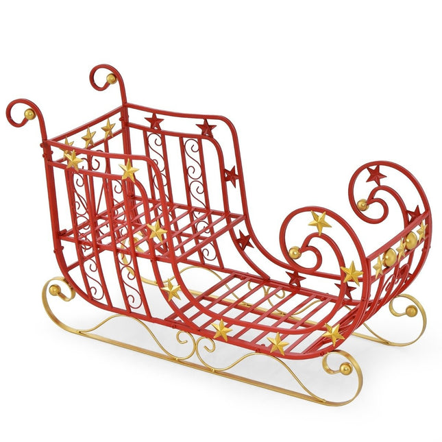 Deko-Schlitten für Weihnachten Metallschlitten Weihnachtsdeko 99 x 36 x 61 cm Rot