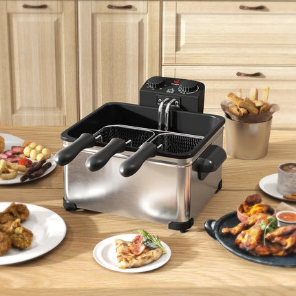 Deep Fryer, 5L Oil Capacity, Timer, 2000W, Silver