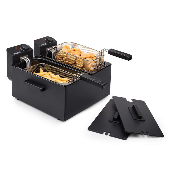 Doppelfritteuse 2x3L 2x1800W Schwarz