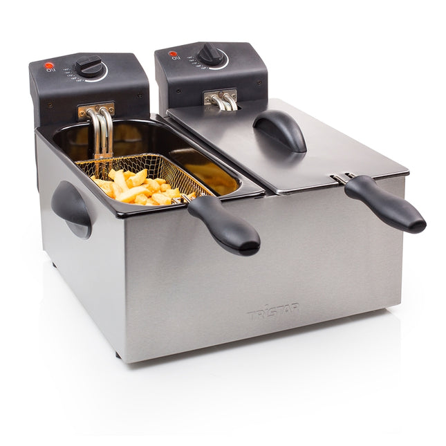 Doppelfritteuse 2x3L 2x1800W Edelstahl