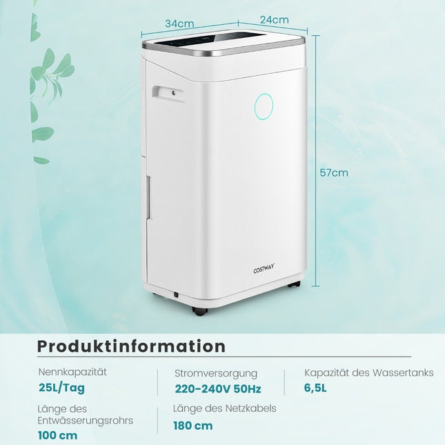 Luftentfeuchter mit 6,5 L Wassertank für bis zu 30 - 25 L / Tag
