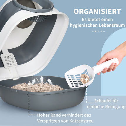 Cat litter box with deodorant, white/grey, 52x41x38 Cm