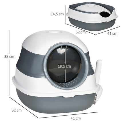 Cat litter box with deodorant, white/grey, 52x41x38 Cm