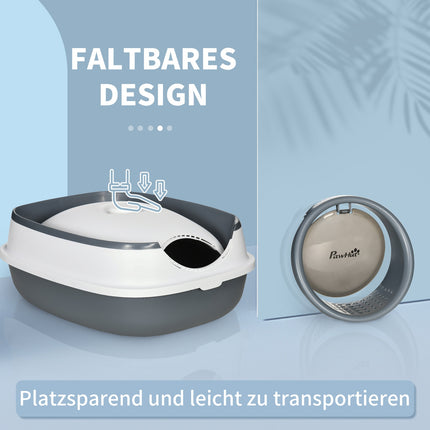 Cat litter box with deodorant, white/grey, 52x41x38 Cm