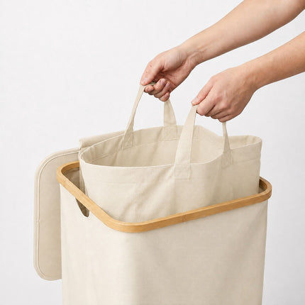 Deposit Bottle Collection Bin, 100L – Beige, Bamboo