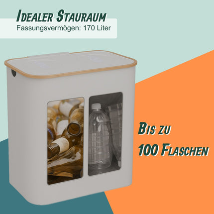 Koš na tříděné zálohované lahve, 2 sekce, 60–100 lahví