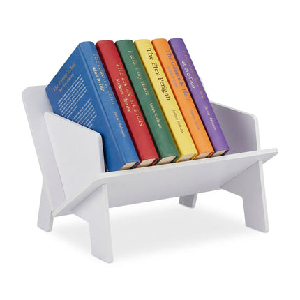 Desk Bookshelf Organiser for Notebooks and Books, White PVC, 3 kg Load