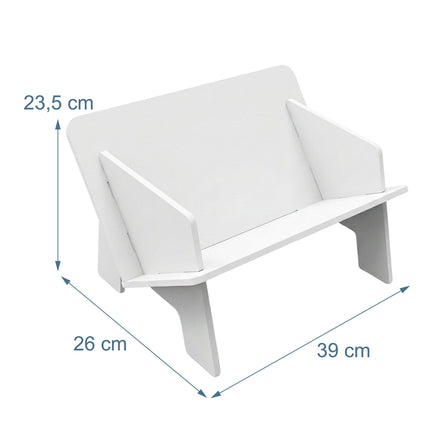 Desk Bookshelf Organiser for Notebooks and Books, White PVC, 3 kg Load