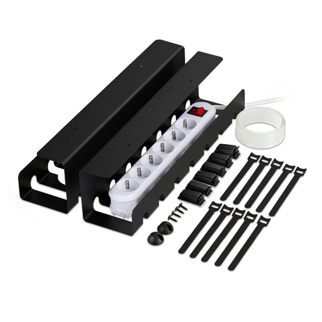 Kabelmanagement-Schalen für Schreibtisch, 2er-Set – Stahl